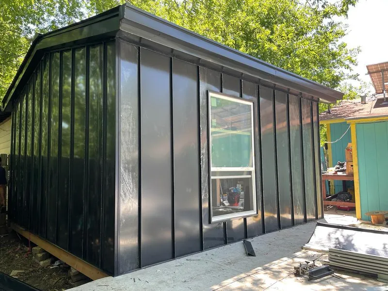 Black standing seam metal wall panels for Metal Roof Installation in Somers